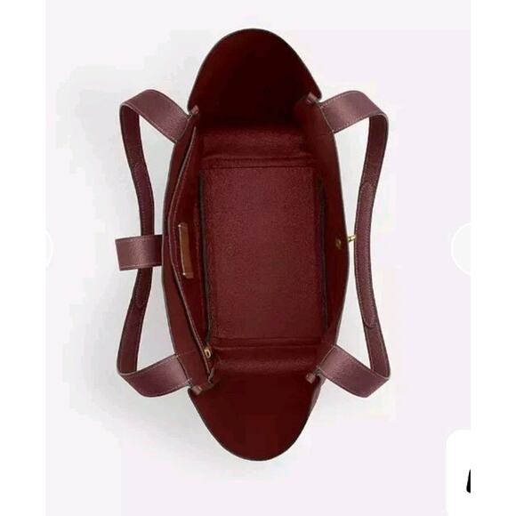 NWT COACH Hadley Dark Wine/ Gold Leather Turnlock Tote Shoulder Bag CAL17 - Picture 4 of 5